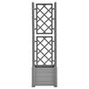 vidaXL Garden Planter with Trellis 43x43x142 cm PP Stone Grey