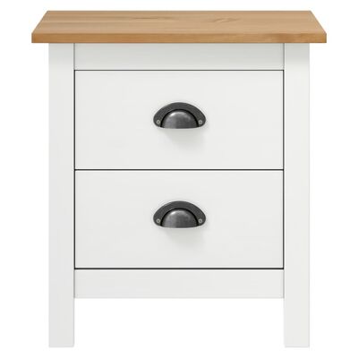 vidaXL Bedside Cabinet Hill White 46x35x49.5 cm Solid Pine Wood