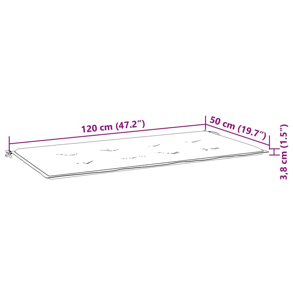 vidaXL Folding Garden Bench with Cushion 118 cm Bamboo