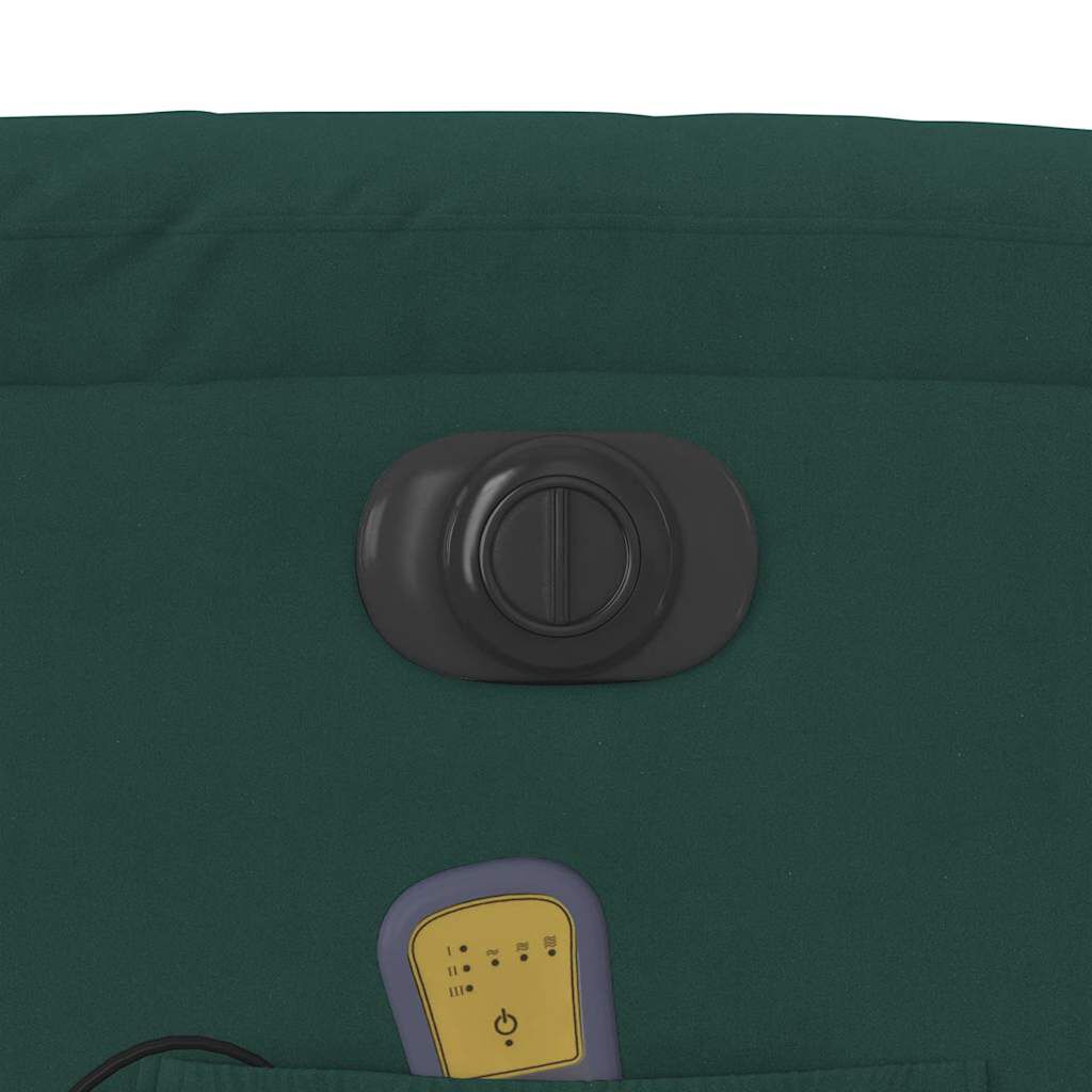 vidaXL Electric Massage Recliner Chair Dark Green Velvet