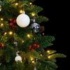 vidaXL Artificial Hinged Christmas Tree 150 LEDs & Ball Set 150 cm