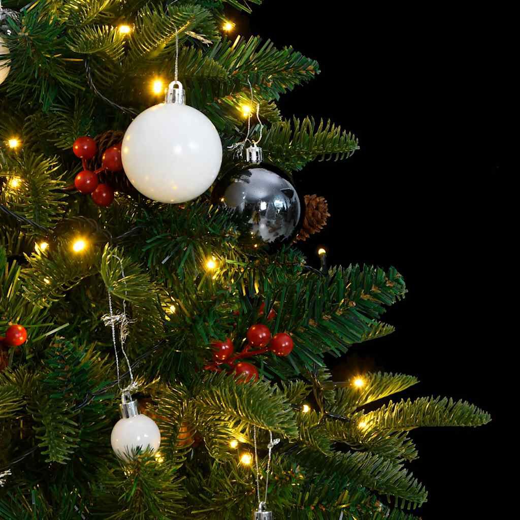 vidaXL Artificial Hinged Christmas Tree 150 LEDs & Ball Set 150 cm