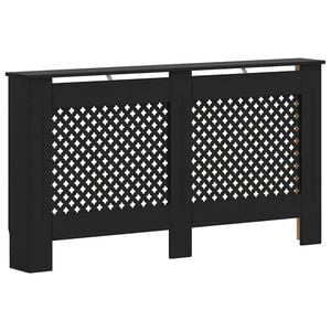 vidaXL Radiator Cover Black 152x19x81.5 cm MDF
