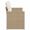 vidaXL Garden Sofa with Cushions 2-Seater Beige Poly Rattan