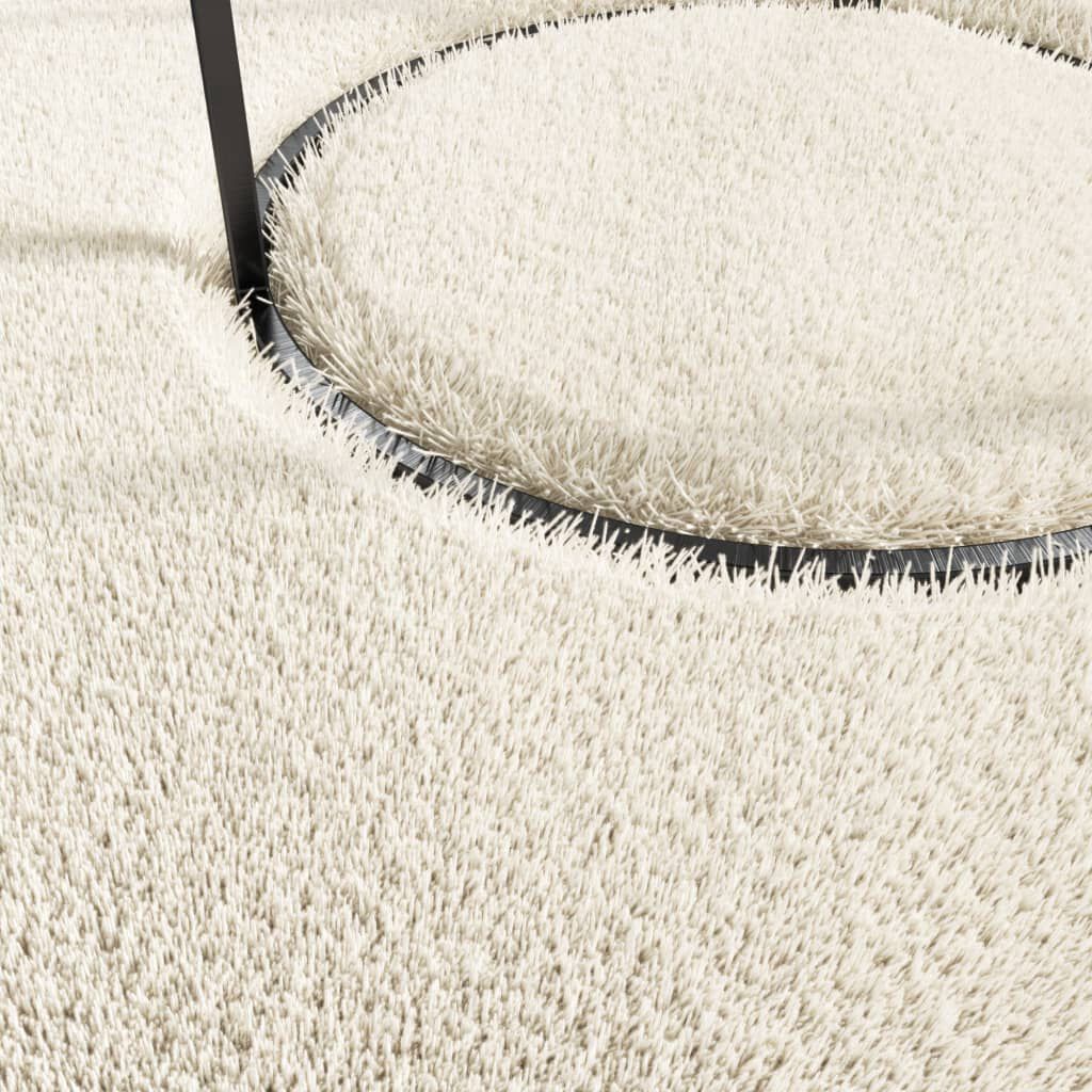 vidaXL Washable Rug Soft Shaggy Cream 160x230 cm Anti Slip