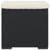 vidaXL Ottoman with Cushion Black 40x30x40 cm Poly Rattan