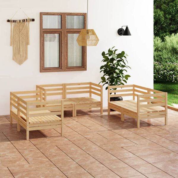 vidaXL 6 Piece Garden Lounge Set Solid Pinewood
