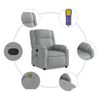 vidaXL Massage Recliner Chair Light Grey Fabric