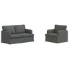 vidaXL Sofa 2 pcs Dark Grey 144 x 80 x 85 cm Fabric