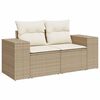 vidaXL 9 Piece Garden Sofa Set with Cushions Beige Poly Rattan