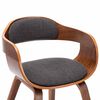 vidaXL Dining Chair Dark Grey Fabric and Bentwood