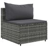 vidaXL 8 Piece Garden Lounge Set with Cushions Grey Poly Rattan