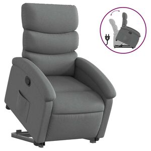 vidaXL Stand up Recliner Chair Dark Grey Fabric