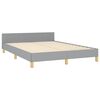 vidaXL Bed Frame without Mattress Light Grey Queen Fabric