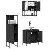 vidaXL 3 Piece Bathroom Furniture Set Black Engineered Wood