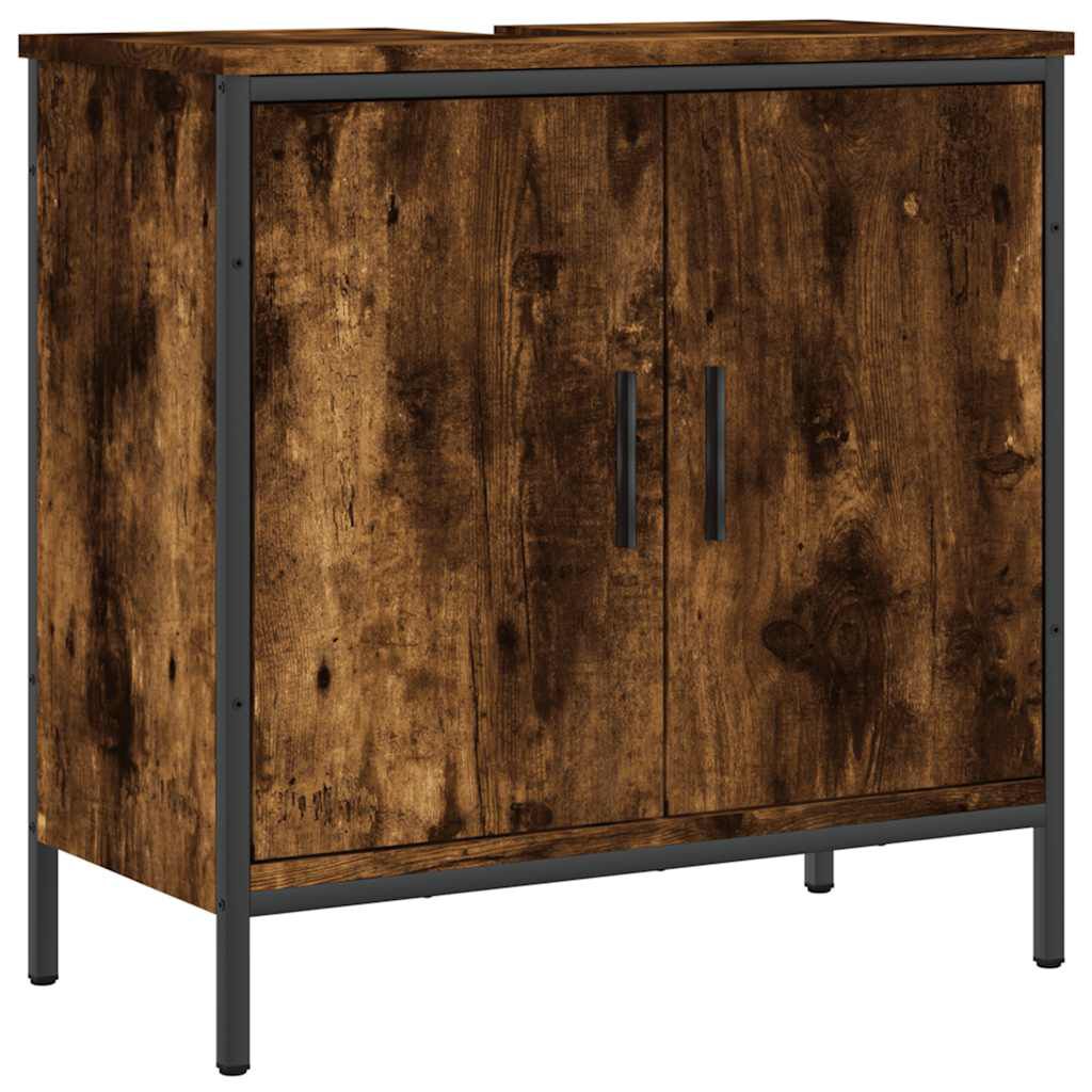 vidaXL Bathroom Sink Cabinet Smoked Oak 60x30x60 cm Engineered Wood