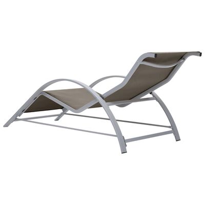 vidaXL Sunlounger Textilene and Aluminium Taupe