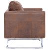 vidaXL Cube Armchair Brown Faux Suede Leather