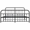vidaXL Metal Bed Frame without Mattress with Footboard Black 183x213cm