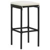 vidaXL 3 Piece Garden Bar Set with Cushions Black