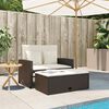 vidaXL Garden Sofa with Cushions 2-Seater Brown Poly Rattan