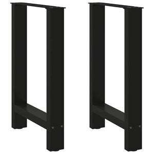 vidaXL Dining Table Legs Black 2 pcs 60x(72-73) cm Steel