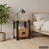 vidaXL Nightstand Solid Acacia Wood Steel 40x30x54 cm