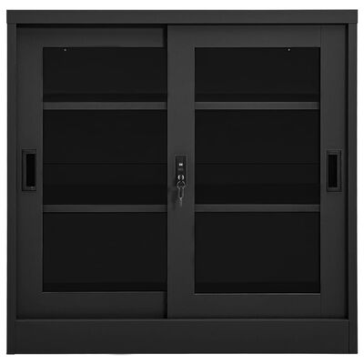 vidaXL Sliding Door Cabinet Anthracite 90x40x90 cm Steel
