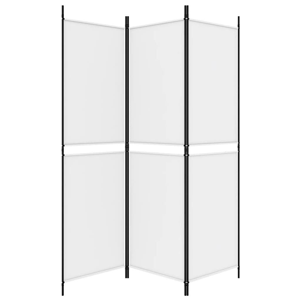 vidaXL 3-Panel Room Divider White 150x180 cm Fabric