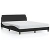vidaXL Bed Frame "Dover" Black 152x203 cm Queen Faux Leather