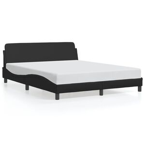 vidaXL Bed Frame "Dover" Black 152x203 cm Queen Faux Leather