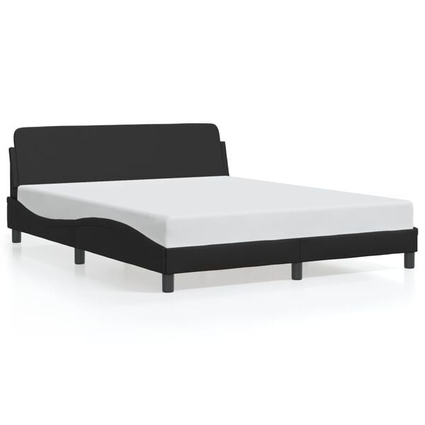 vidaXL Bed Frame "Dover" Black 152x203 cm Queen Faux Leather
