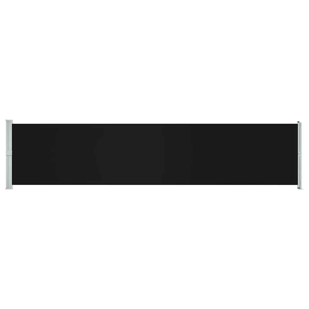 vidaXL Patio Retractable Side Awning 140x600 cm Black