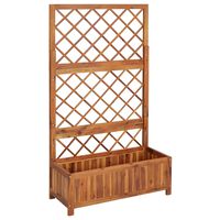 vidaXL Raised Bed with Trellis 85x38x150 cm Solid Acacia Wood