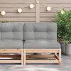 vidaXL Garden Sofa Armless with Cushions Solid Wood Pine