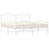 vidaXL Metal Bed Frame without Mattress with Footboard White 183x213cm