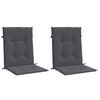 vidaXL Garden Lowback Chair Cushions 2 pcs Anthracite Oxford Fabric