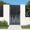 vidaXL Garden Gate Anthracite 100x200 cm Steel Grass Design