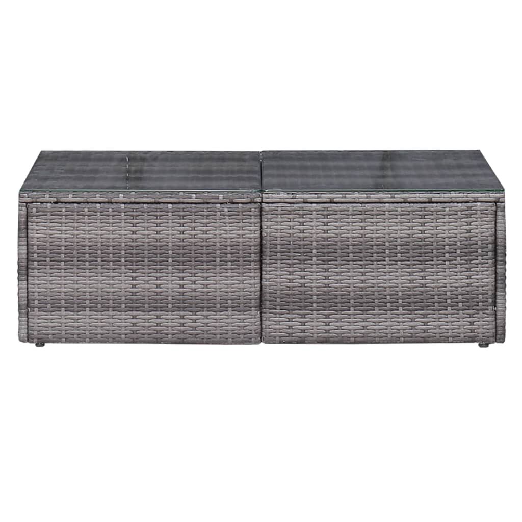 vidaXL 9 Piece Garden Lounge Set with Cushions Poly Rattan Grey