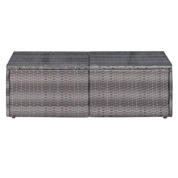 vidaXL 9 Piece Garden Lounge Set with Cushions Poly Rattan Grey