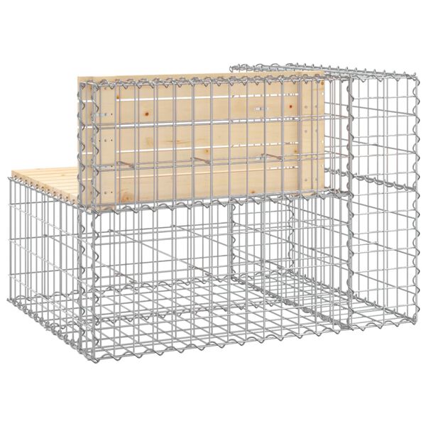 vidaXL Garden Bench Gabion Design 92x71x65.5 cm Solid Wood Pine