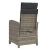 vidaXL Reclining Garden Chairs 2 pcs with Footrest Grey Poly Rattan