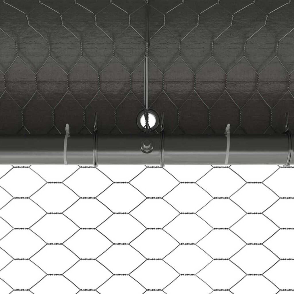 vidaXL Chicken Cage Silver 800 x 200 x 198.5 cm Galvanised steel