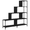 vidaXL Bookcase 4-Stair Black 139x33.5x149 cm Engineered Wood
