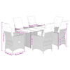 vidaXL 7 Piece Garden Bistro Set with Cushions Beige Poly Rattan
