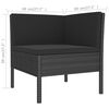 vidaXL 6 Piece Garden Lounge Set with Cushions Poly Rattan Black