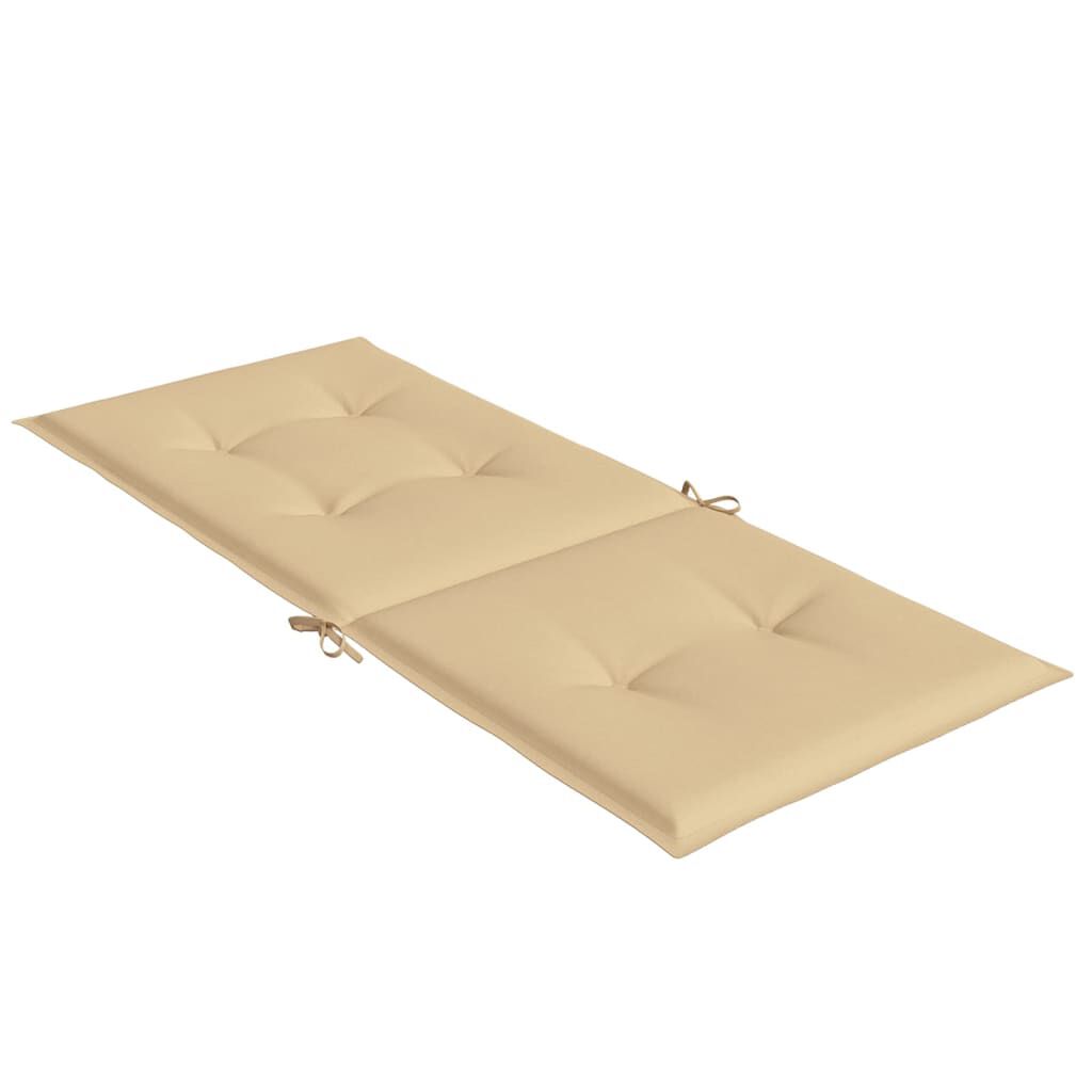 vidaXL Highback Chair Cushions 4 pcs Melange Beige 120x50x4 cm Fabric