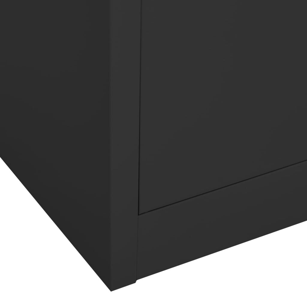 vidaXL Office Cabinet Anthracite 90x40x180 cm Steel and Tempered Glass