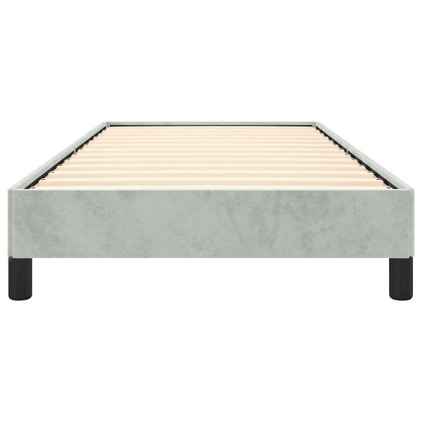 vidaXL Bed Frame without Mattress Light Grey 100x203 cm Twin XL Velvet