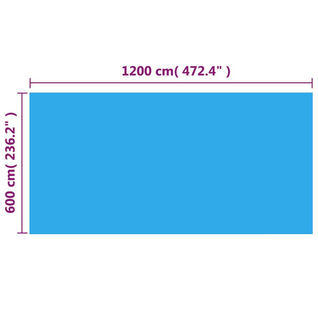 vidaXL Rectangular Pool Cover 1200x600 cm PE Blue